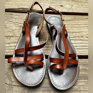 Faded Glory Tan Strappy Sandals